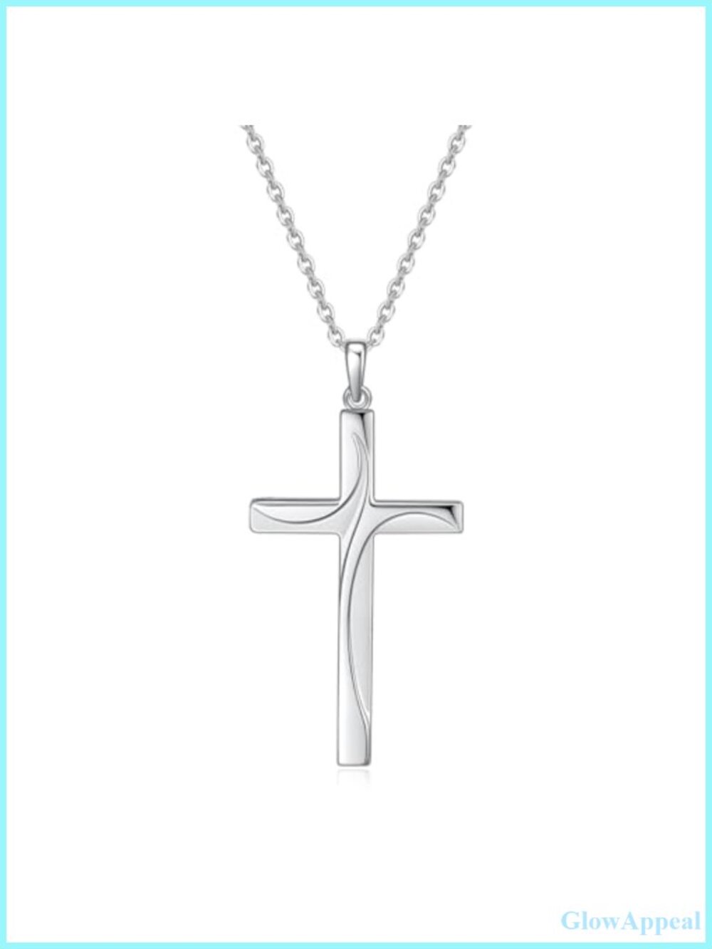 925 Sterling Silver Cross Pendant Necklace 18" Religious Jewelry